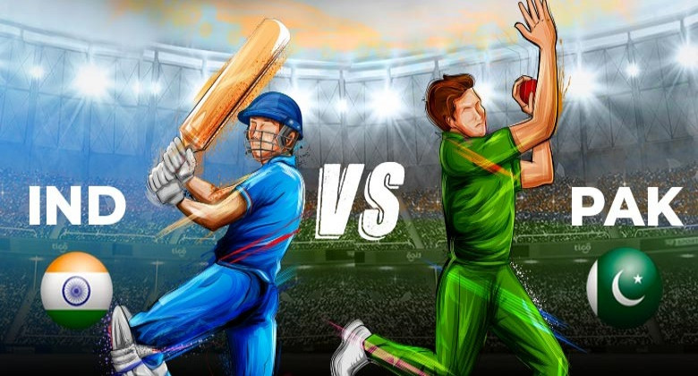 India vs Pakistan cricket match illustration